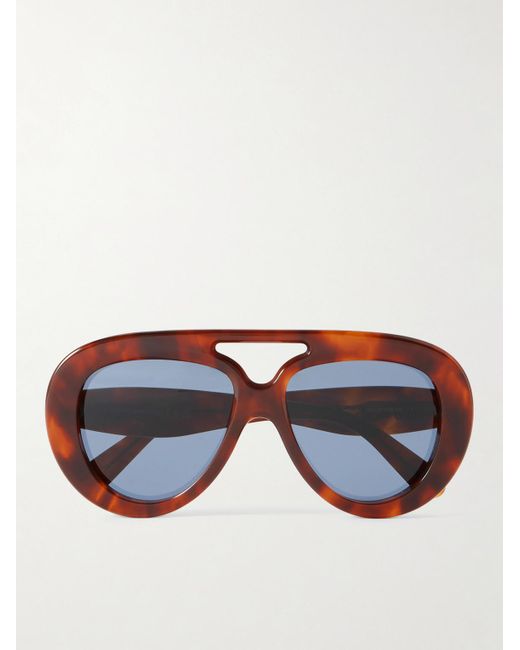 Loewe Blue Curvy Aviator-style Tortoiseshell Acetate Sunglasses for men