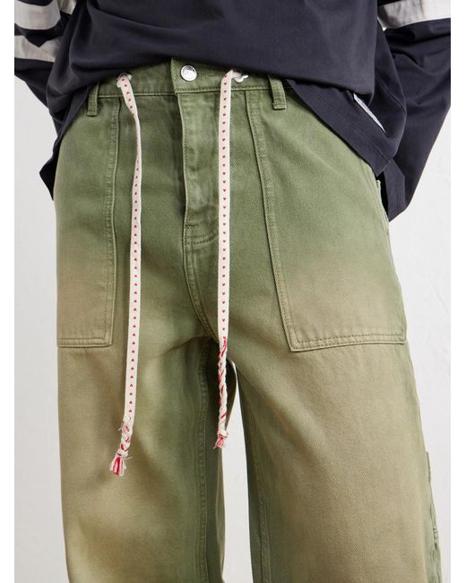 NAHMIAS Green Gardener Utility Wide-leg Drawstring Jeans for men