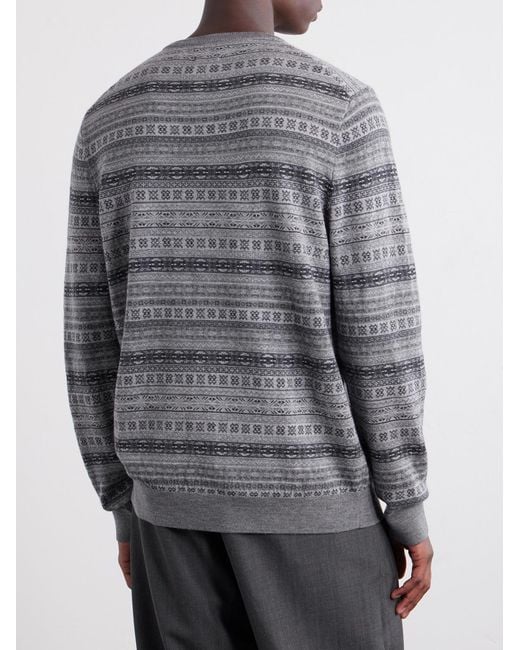 Polo Ralph Lauren Gray Striped Wool Sweater for men
