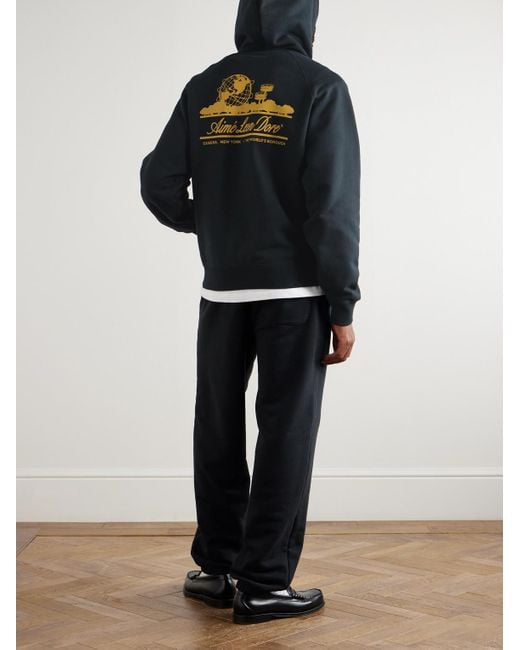 Aimé Leon Dore Blue Unisphere Logo-Print Cotton-Jersey Hoodie for men
