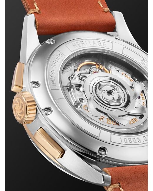 CARL F BUCHERER Black Heritage Bicompax Annual Limited Edition Automatic Chronograph 18-Karat Rose And Stainless Steel Watch, Ref. 00.10803.07.42.01 for men