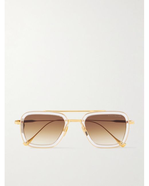 Dita Eyewear Natural Aviator-Style-Tone And Acetate Sunglasses for men