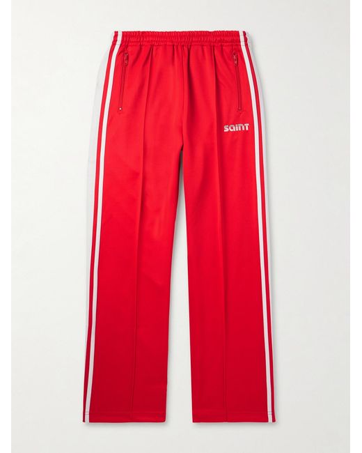 SAINT Mxxxxxx Red Striped Jersey Straight-Leg Track Pants for men