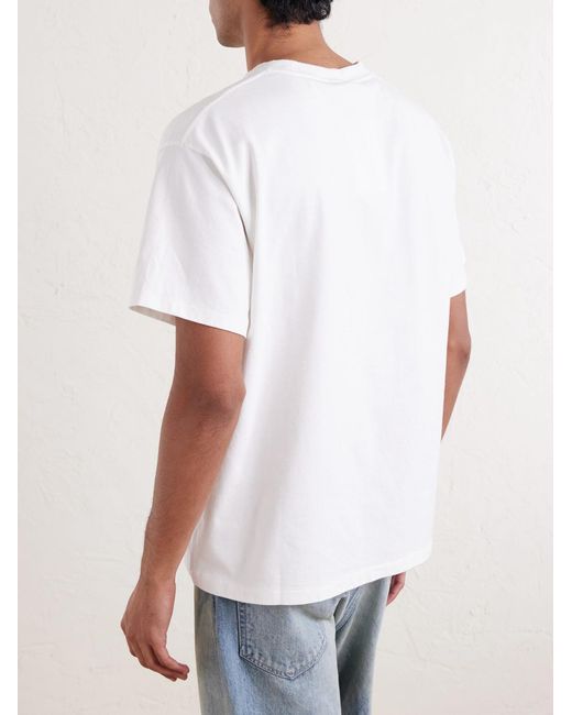 Bode White Geneva Bead-embellished Cotton-jersey T-shirt for men