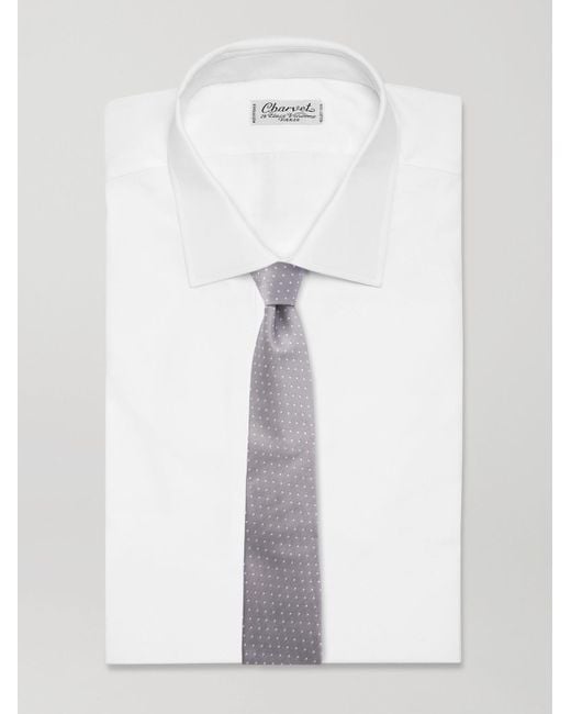 Tom Ford Gray 8Cm Polka-Dot Silk Tie for men