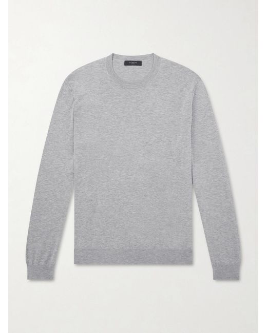 Slowear Gray Cotton And Silk-blend Sweater for men