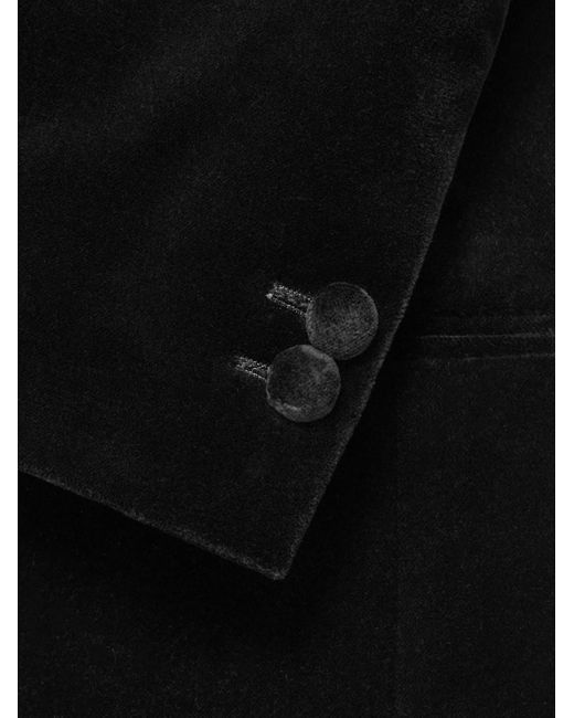 Mr P. Black Slim-Fit Shawl-Collar Cotton-Velvet Tuxedo Jacket for men