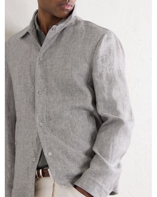 Brunello Cucinelli Gray Hemp And Linen-Blend Twill Blouson Jacket for men