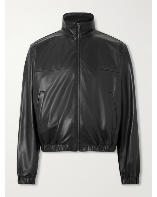 Saint Laurent Black Leather Blouson Jacket for men