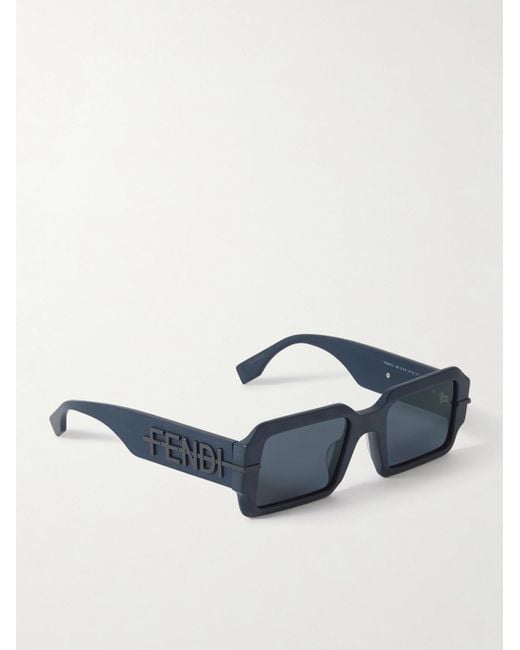 Fendi Blue Graphy Square-frame Acetate Sunglasses for men