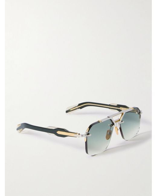 Jacques Marie Mage Black Silverton Aviator-style Acetate And Gold-tone Sunglasses for men