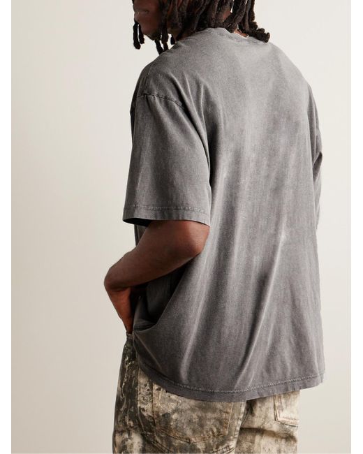 Acne Gray Edra Logo-print Cotton-jersey T-shirt for men