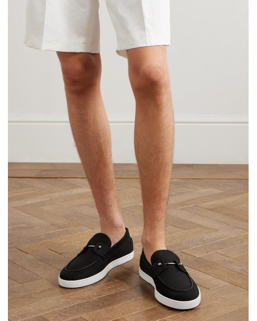 Christian Louboutin White Chambeliboat Nubuck Loafers for men