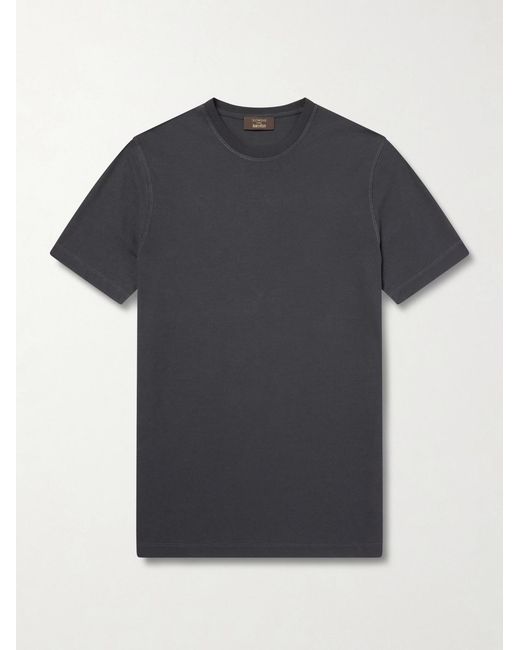 Slowear Black Slim-Fit Cotton-Jersey T-Shirt for men