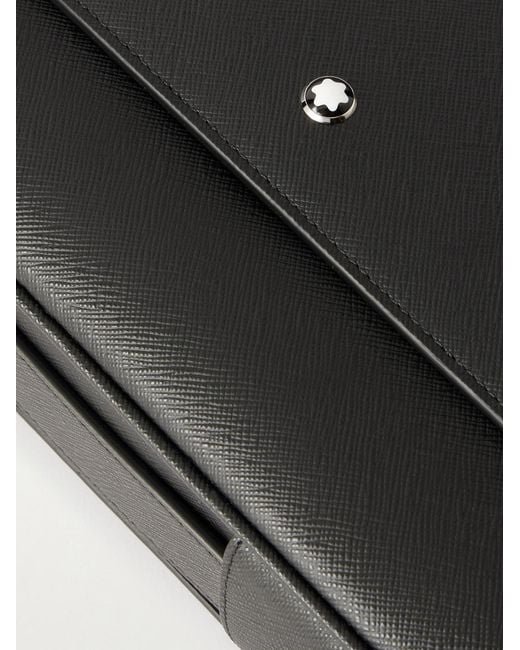 Montblanc Black Sartorial Cross-Grain Leather Messenger Bag for men