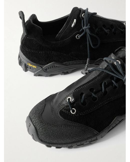 Our Legacy Black Gabe Leather-trimmed Suede Sneakers for men