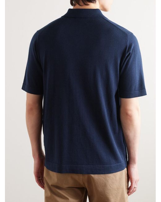 Norse Projects Blue Jon Wool-blend Polo Shirt for men