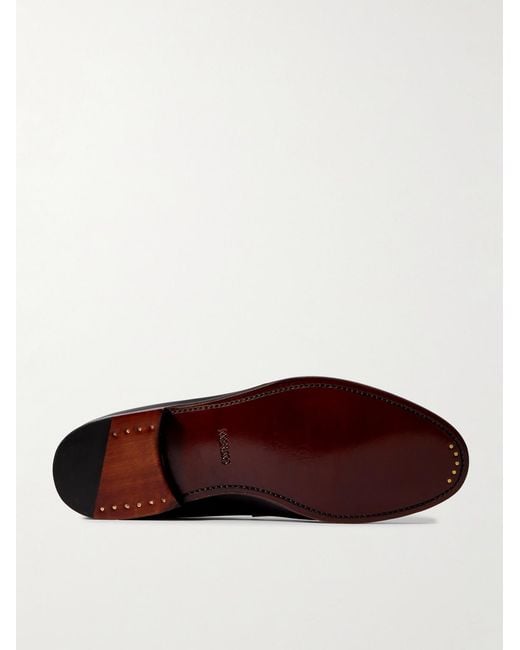 Morjas Brown Leather Penny Loafers for men