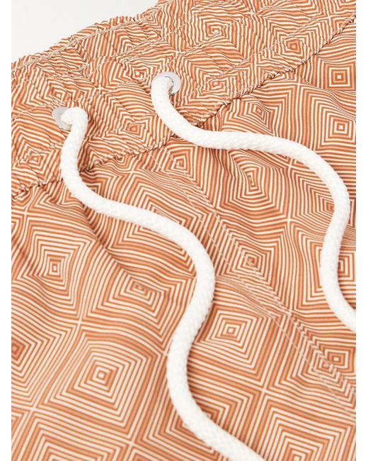 Frescobol Carioca Natural Santos Straight-Leg Mid-Length Printed Recycled Swim Shorts for men