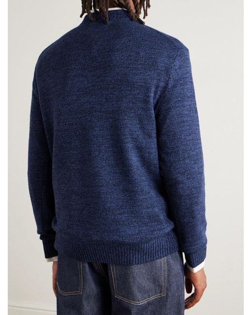 Mr P. Blue Wool And Cashmere-Blend Sweater for men
