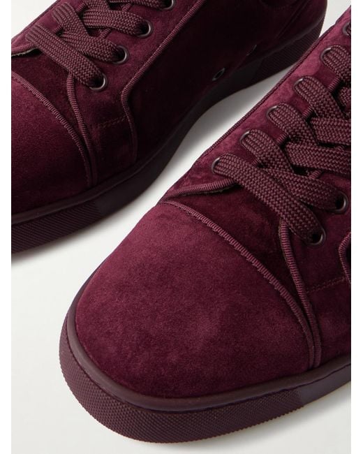 Christian Louboutin Purple Louis Junior Grosgrain-trimmed Suede Sneakers for men