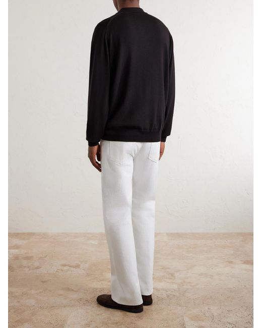 John Smedley Black Tibor Merino Wool Cardigan for men