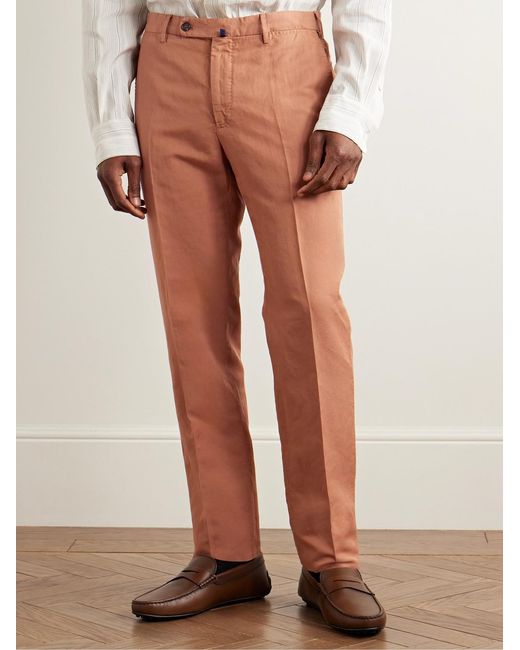 Slowear Orange Venezia 1951 Slim-Fit Garment-Dyed Chinolino Trousers for men