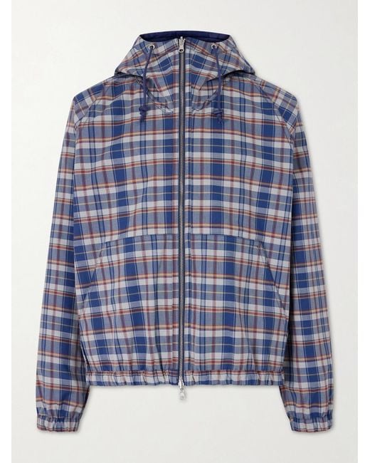 Aimé Leon Dore Blue Reversible Checked Shell Windbreaker Jacket for men