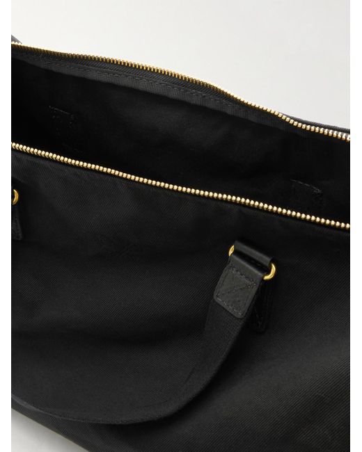 Bennett Winch Black Leather-Trimmed Cotton-Canvas Suit Carrier And Holdall for men