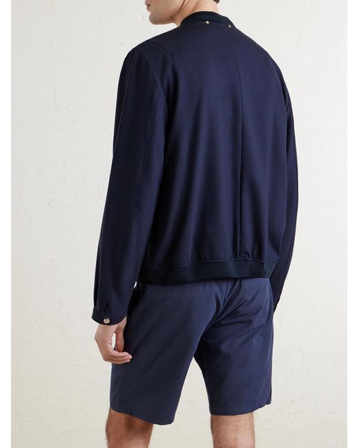 Paul Smith Blue Wool-Twill Bomber Jacket for men