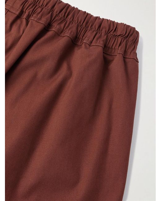 Rick Owens Gerade geschnittene Shorts aus Stretch-Baumwollpopeline mit Kordelzugbund in Red für Herren