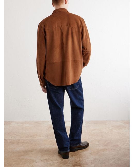 Officine Generale Brown Mashall Suede Jacket for men