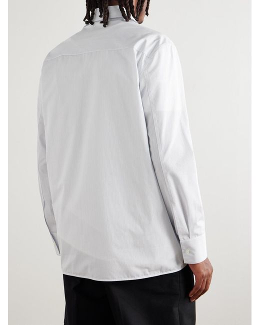 Jil Sander White Tuesday Striped Cotton-poplin Shirt for men