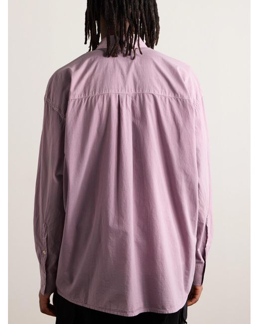 Camicia in voile di cotone con collo button-down Borrowed di Our Legacy in Purple da Uomo