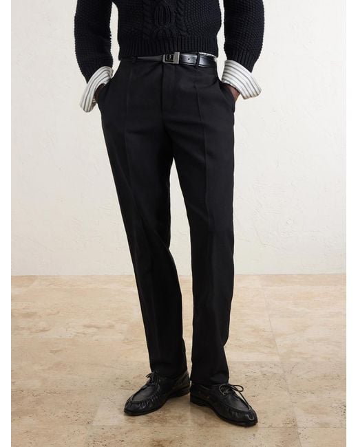 Saint Laurent Black Le Loafer Monogram Logo-appliquéd Leather Loafers for men