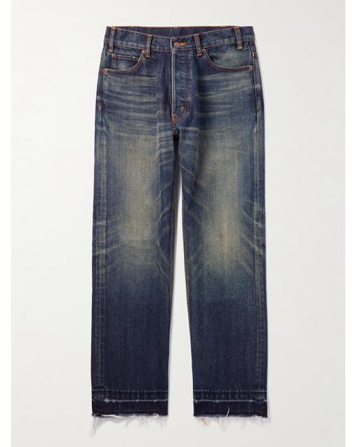 Céline Blue Wesley Straight-Leg Distressed Jeans for men