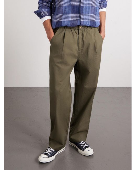 Pantaloni A Gamba Dritta di Folk in Green da Uomo