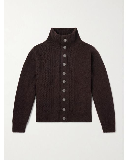 Enfants Riches Deprimes Brown Cable-Knit Cashmere Cardigan for men