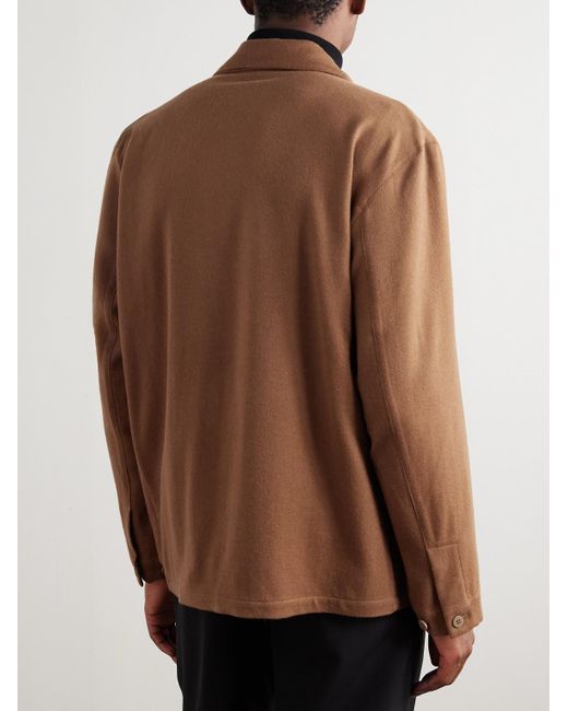 STÒFFA Brown Double-Breasted Camel Hair Blazer for men