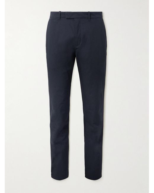 Mr P. Blue Samuel Slim-Fit Straight-Leg Stretch-Cotton Golf Trousers for men