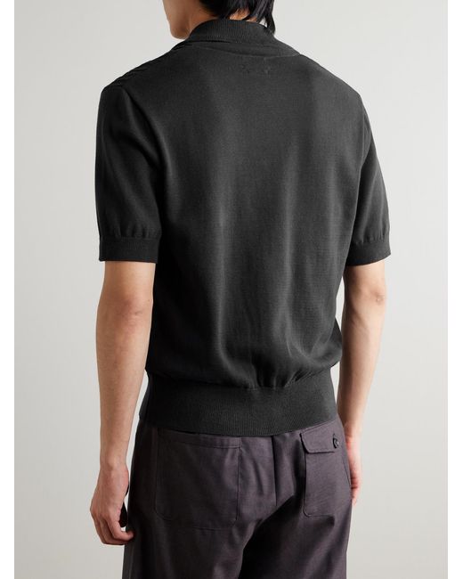 Oliver Spencer Black Rossell Cable-Knit Organic Cotton Shirt for men
