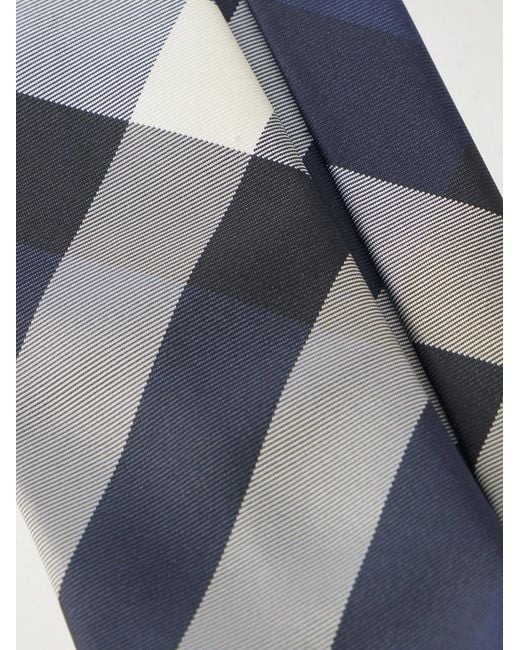 7Cm Checked Silk-Twill Tie di Burberry in Blue da Uomo
