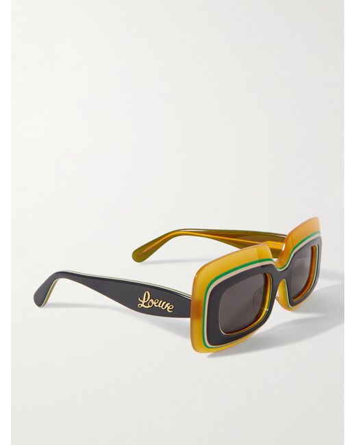 Loewe Black Paula's Ibiza Rectangle-frame Acetate Sunglasses for men