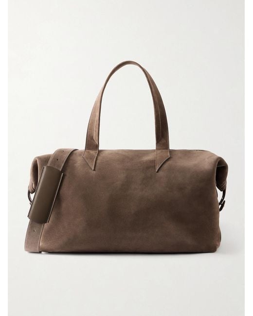 Metier Brown Nomad Suede Weekend Bag for men