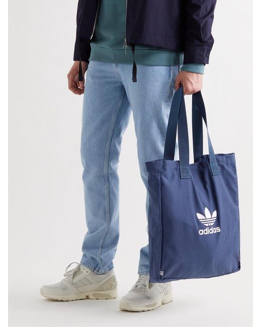 adidas Originals Adicolor Logo-print Cotton-canvas Tote Bag in Blue for Men  | Lyst Australia