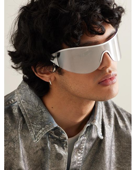 Occhiali da sole in acciaio inossidabile con montatura D-frame Auggi di Acne in Natural da Uomo