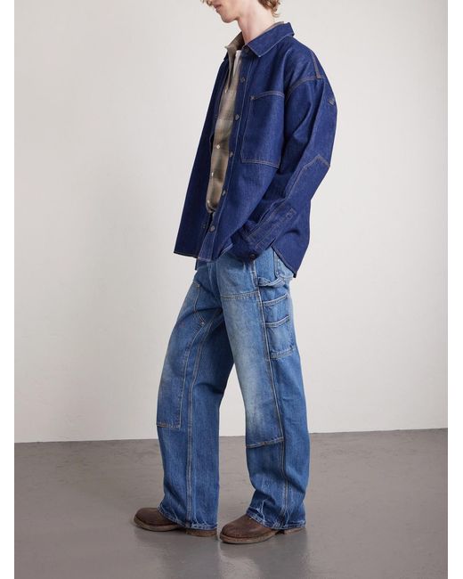 CHERRY LA Blue Carpenter Wide-Leg Jeans for men
