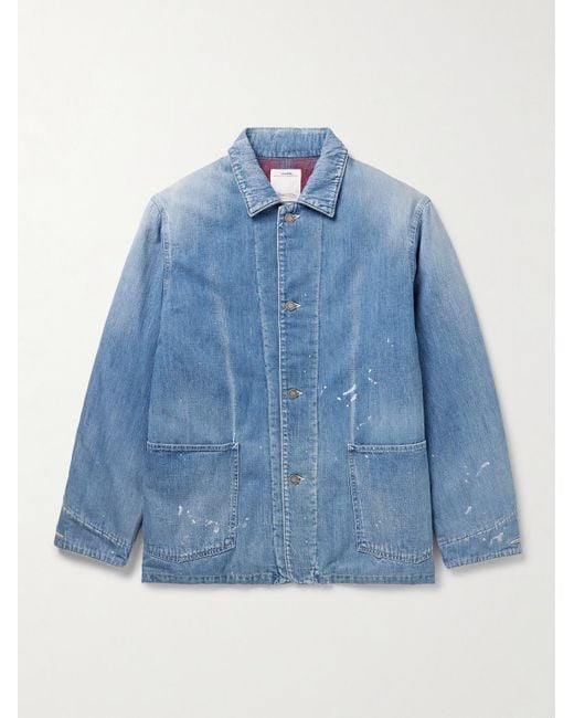 Visvim Blue Social Sculpture Paint-Splattered Denim Jacket for men