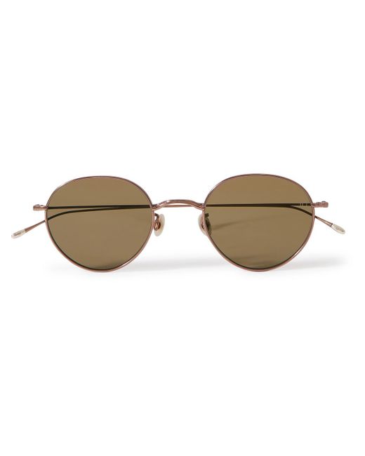 Eyevan 7285 Metallic 10 Eyevan 170 Round-frame Gold-tone Titanium Sunglasses for men