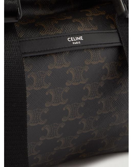 Céline Triomphe Rucksack aus beschichtetem Canvas mit Logoprint und Lederbesatz in Black für Herren